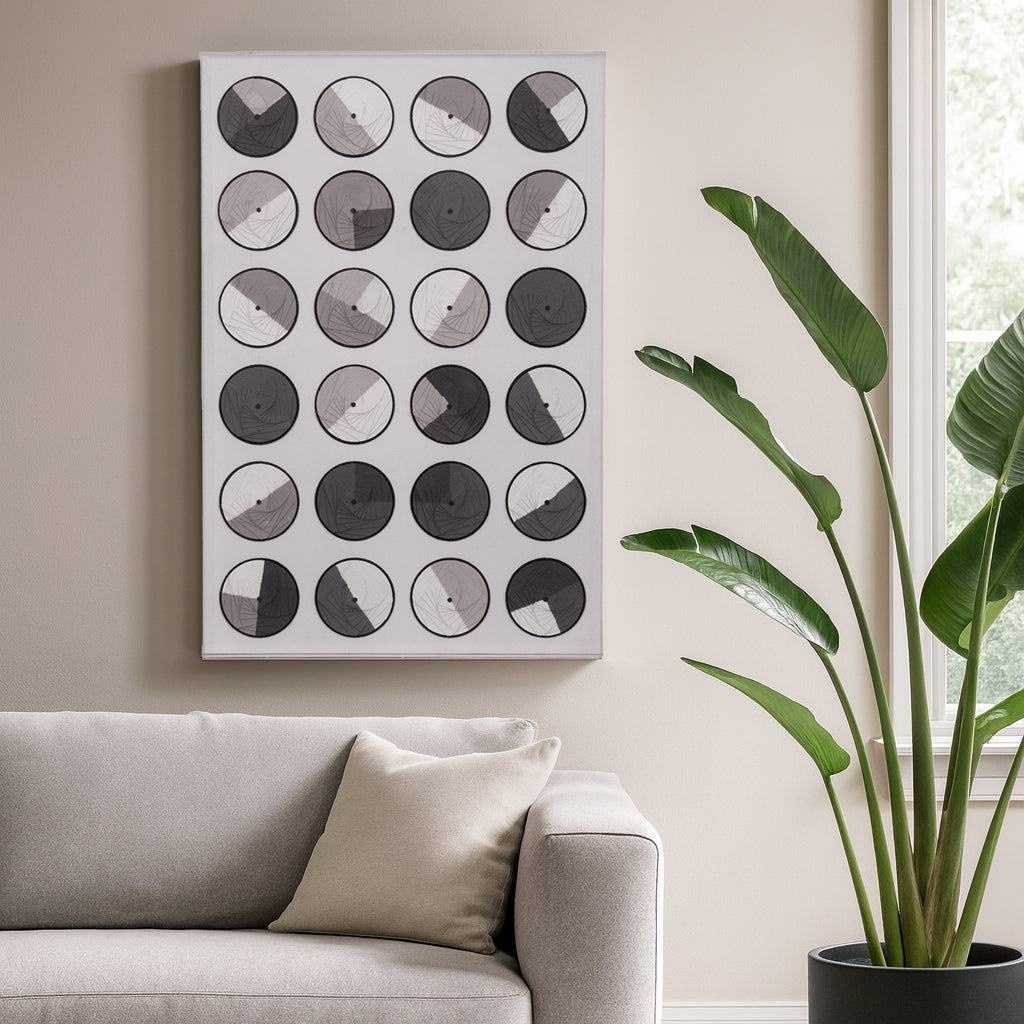 Home Decor Wall Art for House and Living Room – Modern Rectangular Framed Abstract Wall Art Perfect for Dining Room or Bedroom Decor – Chic Canvas Wall Art as Hanging Wall Decor – 47" Black & Gray
