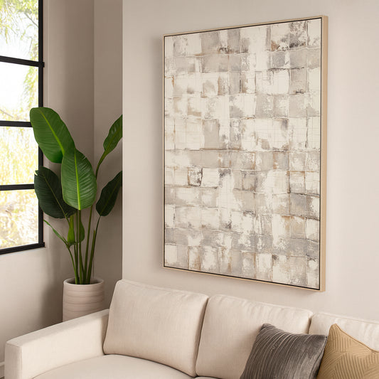 Home Decor Wall Art for House – Modern Textured Hand Painted Framed Wall Art Perfect as Hanging Wall Decor – Canvas Wall Art for Living Room, Dining Room, or Bedroom Decor – 47" Multi-Colored