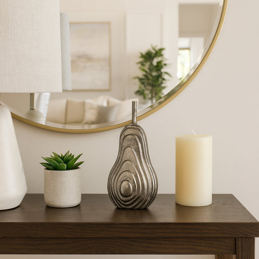 Decorative Statue for Home and Office – Abstract Pear Sculpture for Bathroom, Shelf, or Room Decor – Chic Ornament for Living Room or Coffee Table That Elevates Everyday Spaces Set of 2 – 8" Gold