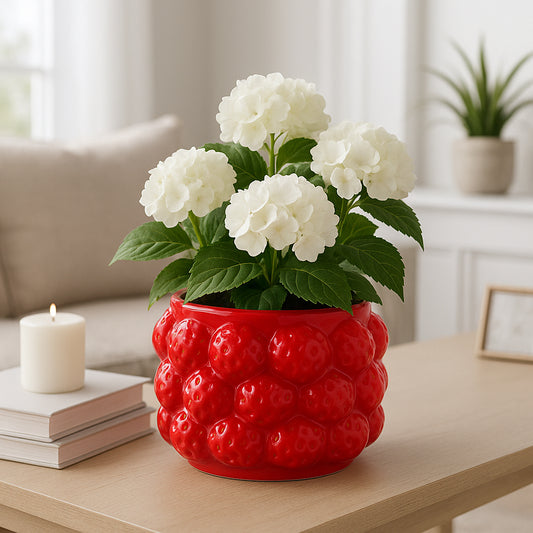 Flower Pot and Planter for Home Decor – Cheerful Plant Pots Perfect for Indoor or Outdoor Herbs, Ferns, or Succulents – Modern Pots for Indoor Plant Stands Great for Garden and Patio Decor – 5" Red