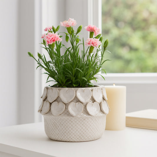 Flower Pots For Home Decor – Elegant Garden Planters And Plant Pots – Stylish Pots For Plants And Planters For Outdoor Plants – Perfect For Indoor Plants or Plant Stand Indoor Accent – 8", Ivory