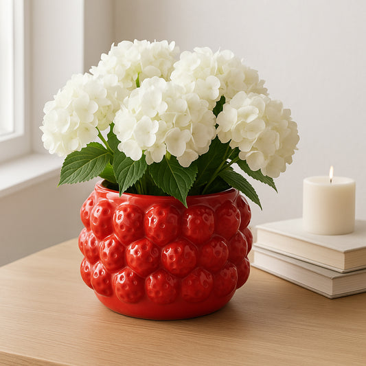 Flower Pot and Planter for Home Decor – Cheerful Plant Pots Perfect for Indoor or Outdoor Herbs, Ferns, or Succulents – Modern Pots for Indoor Plant Stands Great for Garden and Patio Decor – 6" Red