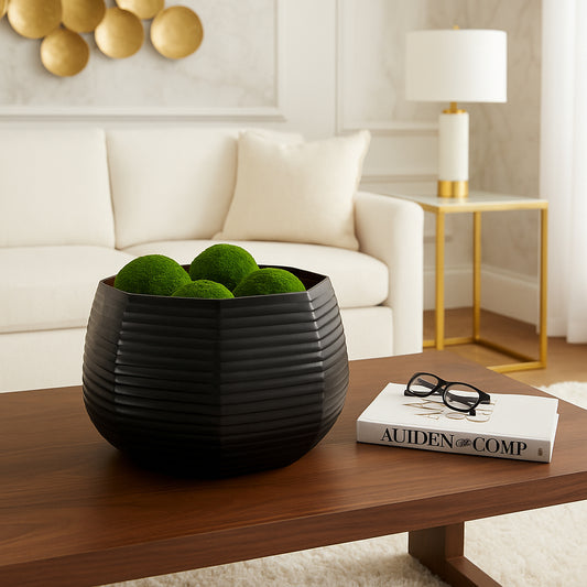 Decorative Hexagonal Glass Bowl for Coffee Table Decor - Versatile Key Holder or Candy Bowl for Living Room - Modern Home Decor Accents for Centerpiece Table Decoration or Kitchen Counter - 9" Brown
