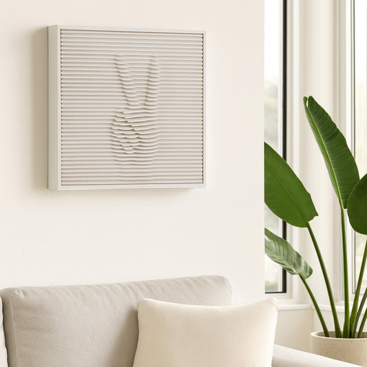 Home Decor Wall Art for House – Chic Canvas Wall Art with Abstract Shape Perfect for Dining Room Wall Decor – Framed Hanging Wall Art for Living Room, Dining Room, and Bedroom Decor – 12" Silver