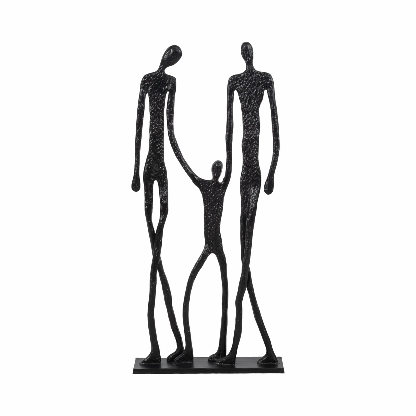Ness & Jord Aluminum Family Figures Statue - 49" H Elegant Black Sculpture for Modern Home Decor