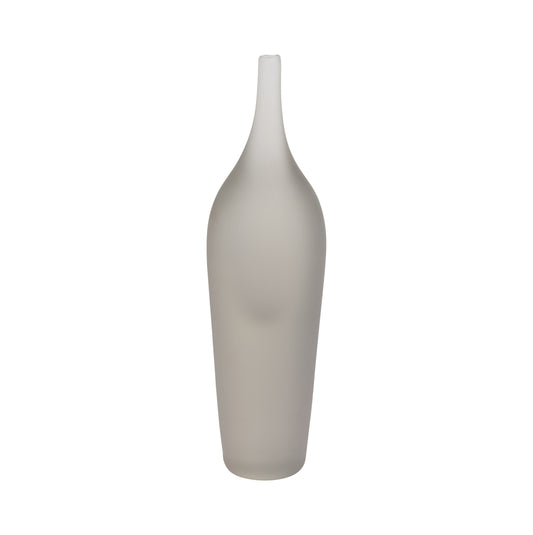 Ness & Jord 14" Glass Decor - Contemporary Decorative Glass Sculpture in Frosted White for Home or Office Accent - Simple Creative Home Decor