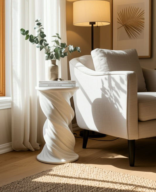 Home Decor End Tables, Side Tables, or Night Stands - Marble Nesting Accent Tables with Sleek Cone Base in Metallic Finish - Chic Tables for Living Room, Bedroom, or Office Set of 2 - 22" Gold