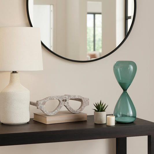 Decorative Statue for Home and Office – Modern Eyeglasses Sculpture Ideal for Bathroom, Living Room, and Shelf Decor – A Fun Coffee Table Centerpiece That Shows Off Your Style – 3" Ivory