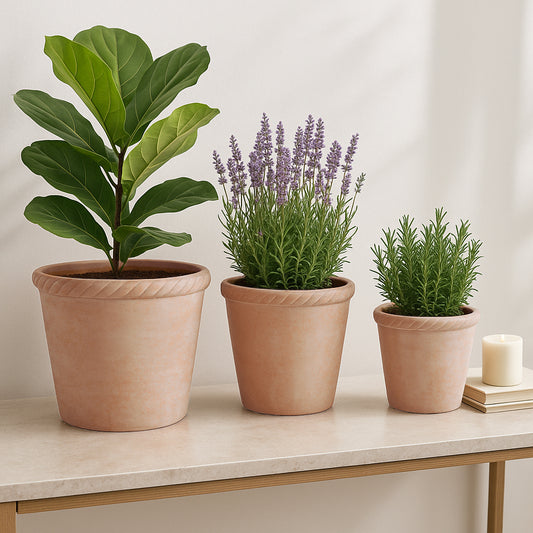 Classic Planters and Flower Pots for Home Decor – Pots for Plants Accent Perfect for Indoor Plants or Outdoor Use – Decorative Plant Pots for Garden and Patio Set of 3 – 13", 10", 8" Red & Orange