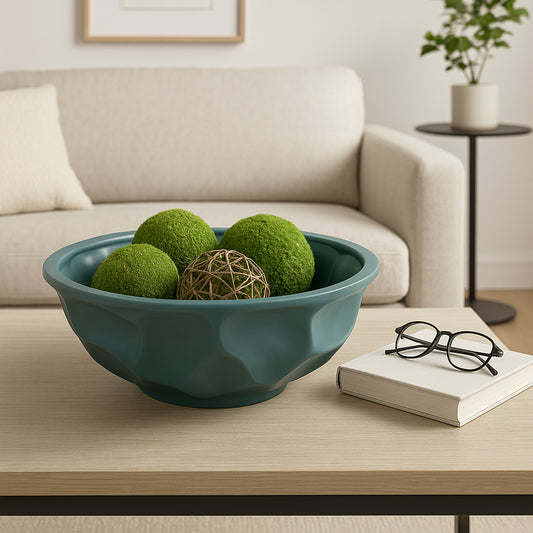 Artistic Decorative Bowl for Coffee Table Decor - Perfect Home Decor Accent for Kitchen Counter and Centerpiece Table Decorations - Versatile Key Holder and Candy Bowl for Entryway - 7" Teal